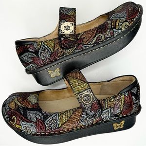 Alegria 37 EU or 7 7.5 US Paloma mary jane black leather dahalia clogs shoes